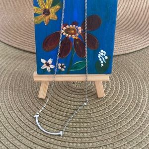 Smile Necklace Silvery Adjustable